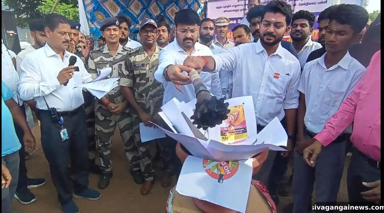 போதை ஒழிப்பு தீப்பந்த பேரணி கனிமவளத்துறை அமைச்சர் டாக்டர் பிரபு தொடங்கி வைத்தார்